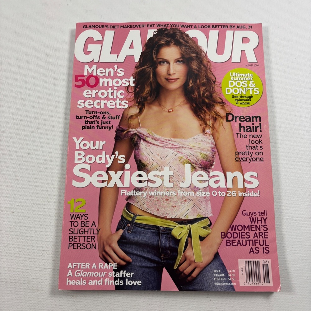 Glamour Magazine August 2004 Laetitia Casta Sexiest Jeans Issue Y2K Fashion